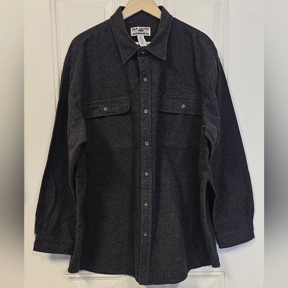 men long sleeve collared grey shirt shacket work wear 100% cotton size 4XL - Picture 1 of 11